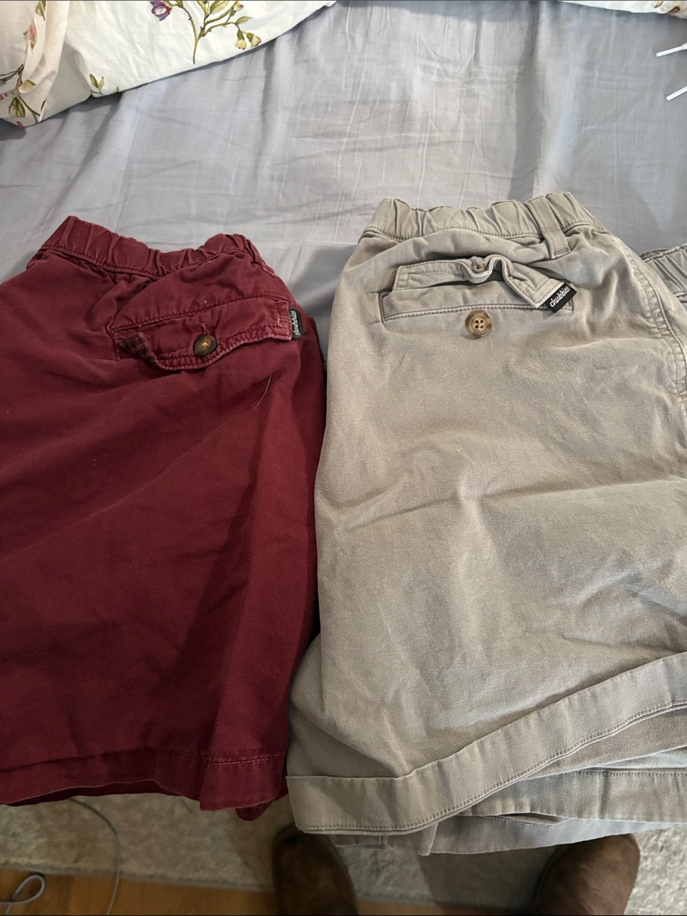 Mens chubbies XLElastic Waist Shorts - Burgundy and Khaki